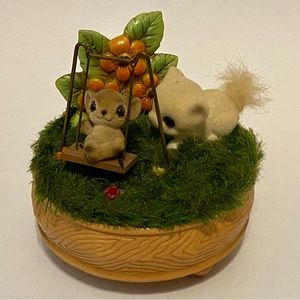 Vintage Josef Originals Music Box Cat and Mouse